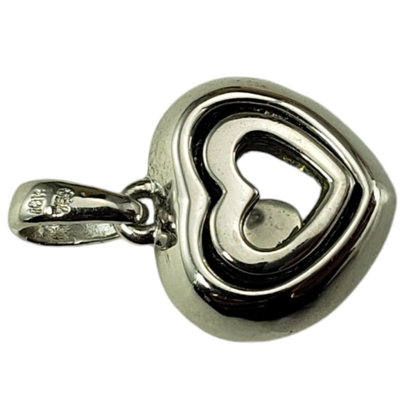 18 Karat White Gold Floating Diamond Heart Pendant #18761 - Picture 4 of 8